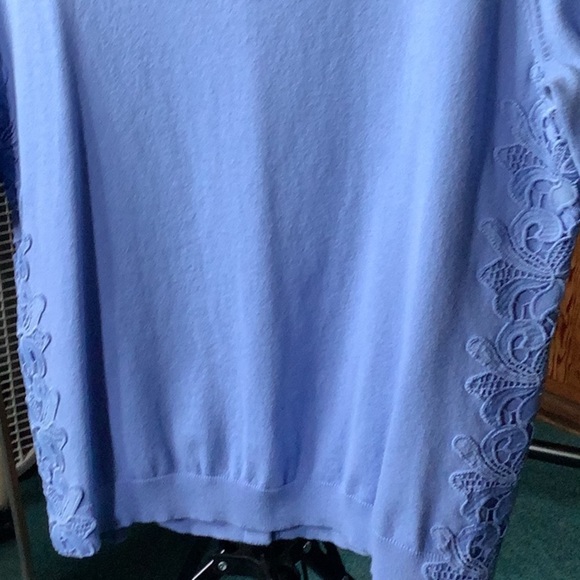 Talbots Light Blue Lace Cardigan Sweater Women’s Size L Button Front - Picture 5 of 6